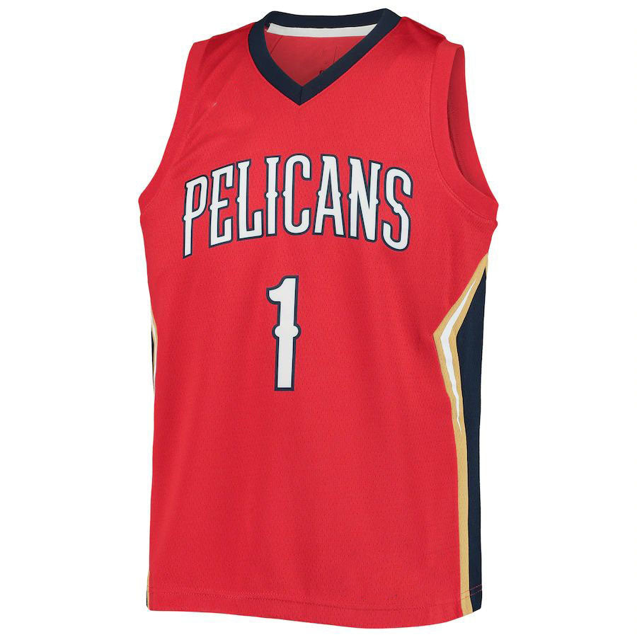 NO.Pelicans #1 Zion Williamson Jordan Brand 2020-21 Swingman Player Jersey Statement Edition Red Stitched American Basketball Jersey - Main View