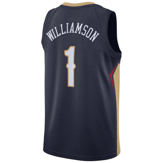 NO.Pelicans #1 Zion Williamson 2019  Draft First Round Pick Swingman Jersey Icon Edition Navy Stitched American Basketball Jersey - Main View