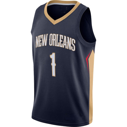 NO.Pelicans #1 Zion Williamson 2020-21 Swingman Jersey Icon Edition Navy Stitched American Basketball Jersey - Main View