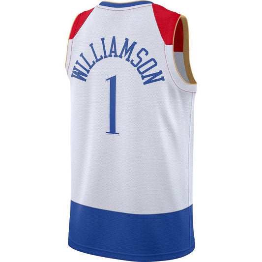 NO.Pelicans #1 Zion Williamson 2020-21 Swingman Player Jersey White Stitched American Basketball Jersey - Main View