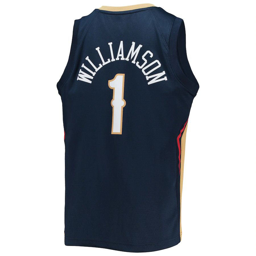 NO.Pelicans #1 Zion Williamson 2021-22 Diamond Swingman Jersey Icon Edition Navy Stitched American Basketball Jersey - Main View
