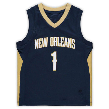 NO.Pelicans #1 Zion Williamson Preschool Replica Jersey  Icon Edition Navy Stitched American Basketball Jersey - Main View