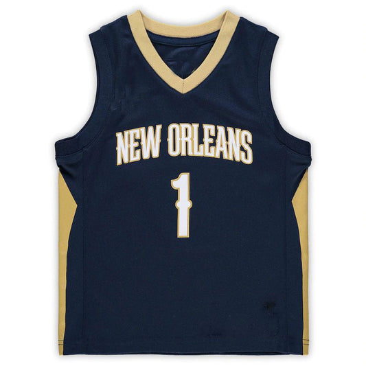 NO.Pelicans #1 Zion Williamson Preschool Replica Jersey  Icon Edition Navy Stitched American Basketball Jersey - Main View