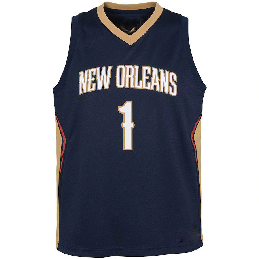 NO.Pelicans #1 Zion Williamson Pelicans Swingman Jersey  Icon Edition Navy Stitched American Basketball Jersey - Main View