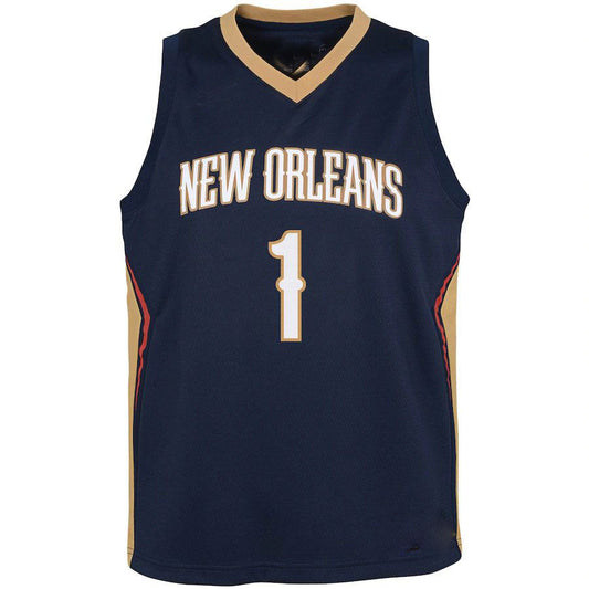 NO.Pelicans #1 Zion Williamson Pelicans Swingman Jersey  Icon Edition Navy Stitched American Basketball Jersey - Main View