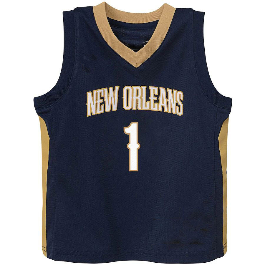 NO.Pelicans #1 Zion Williamson Pelicans Toddler Replica Jersey  Icon Edition Navy Stitched American Basketball Jersey - Main View