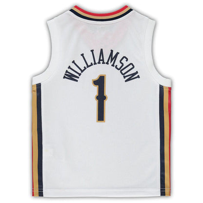 NO.Pelicans #1 Zion Williamson Preschool Logo 2021-22 City Edition Replica Jersey White Stitched American Basketball Jersey - Main View