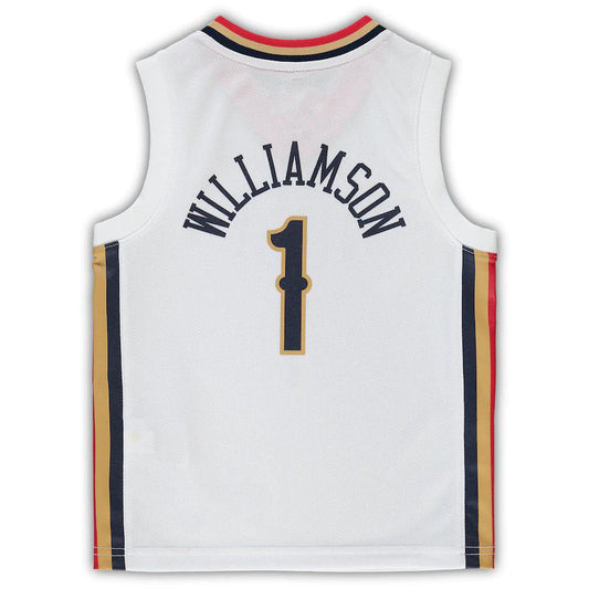 NO.Pelicans #1 Zion Williamson Preschool Logo 2021-22 City Edition Replica Jersey White Stitched American Basketball Jersey - Main View