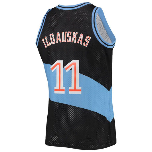 C.Cavaliers #11 Zydrunas Ilgauskas Mitchell & Ness 1997-98 Hardwood Classics Swingman Jersey Black Stitched American Basketball Jersey - Main View