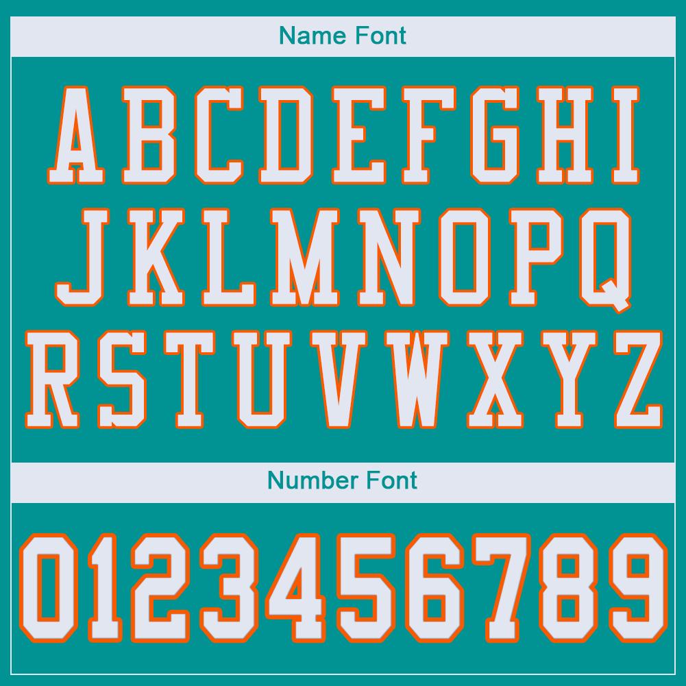 Custom Aqua White-Orange Mesh Authentic Football Jersey view 5