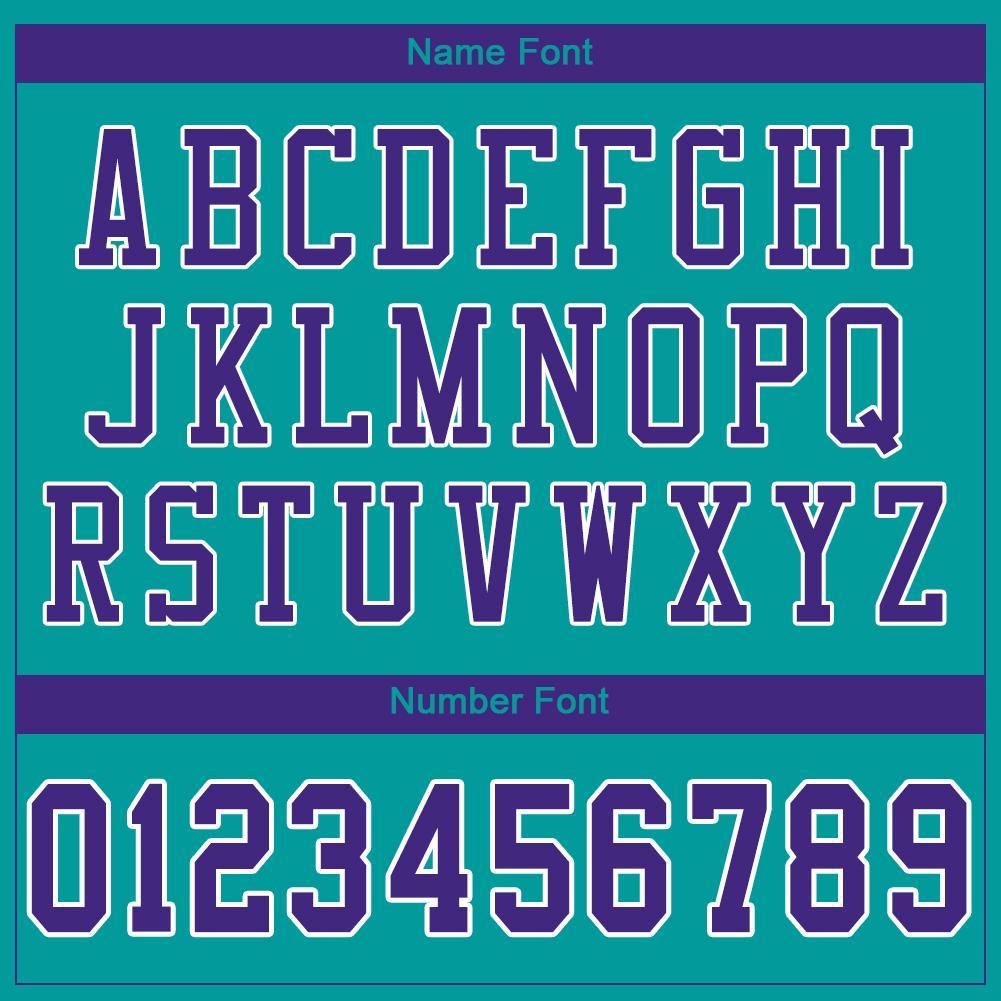 Custom Aqua Purple-White Mesh Authentic Football Jersey view 5