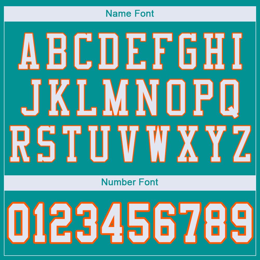 Custom Aqua White-Orange Mesh Authentic Football Jersey view 5