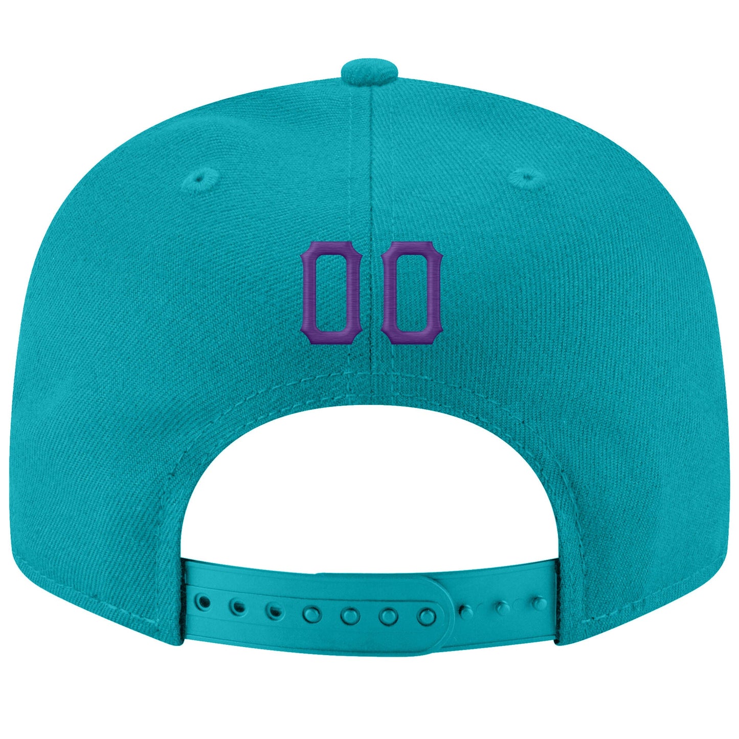 Custom Aqua Purple-White Stitched Adjustable Snapback Hat view 3