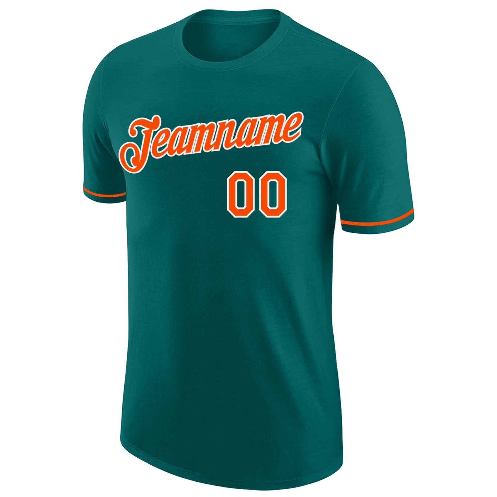 Custom Aqua Orange-White Performance T-Shirt view 5