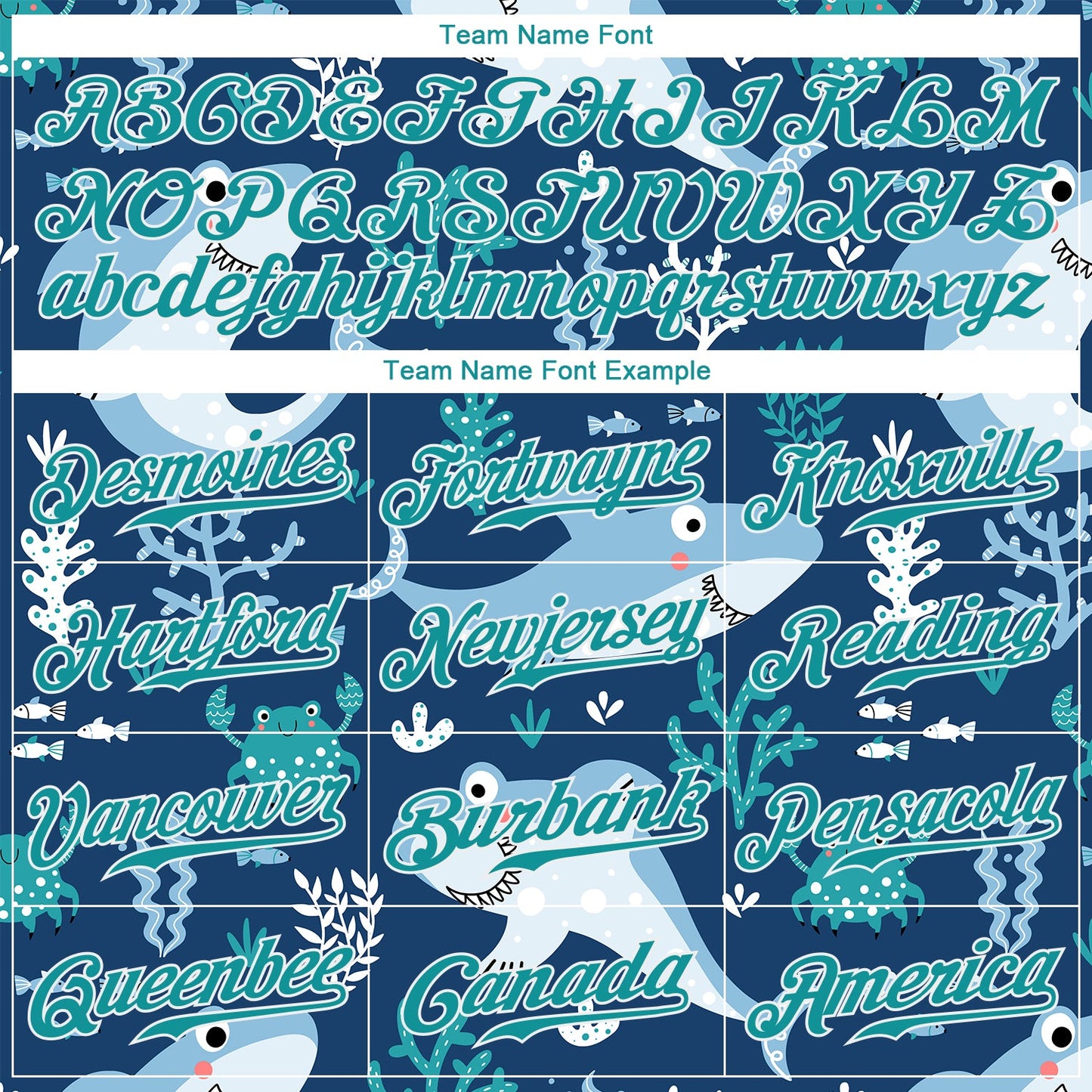 Custom Teal Teal-White 3D Pattern Design Sharks Authentic Baseball Jersey view 4