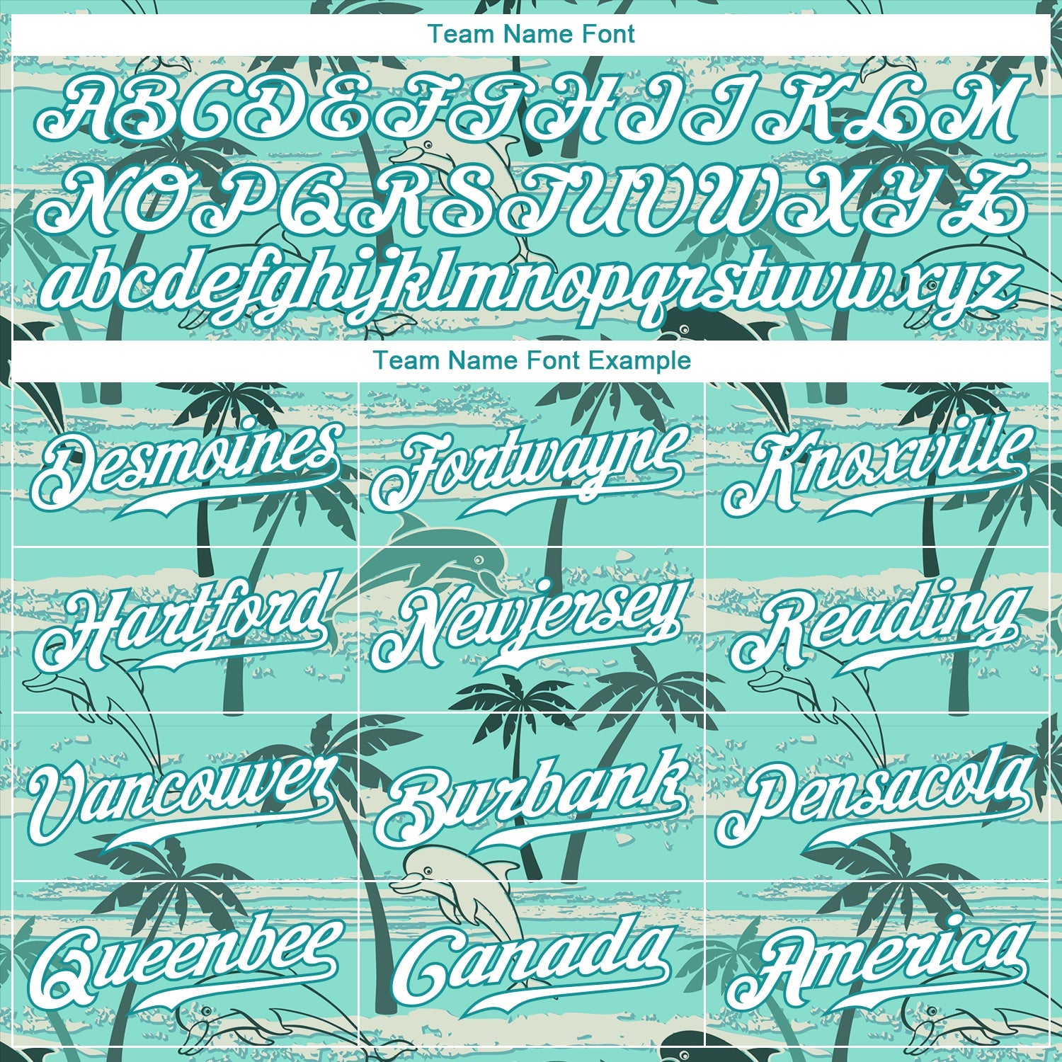 Custom Teal White-Teal 3D Pattern Design Hawaii Palm Trees Authentic Baseball Jersey view 4