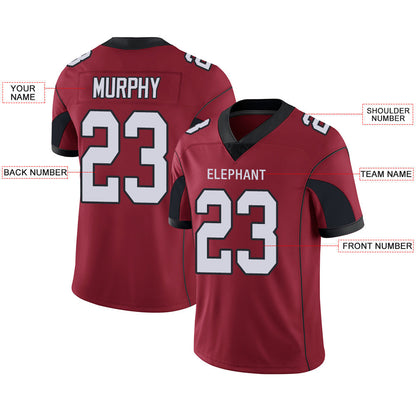 Custom A.Cardinal Men's American Red Stitched Football Jerseys view 2