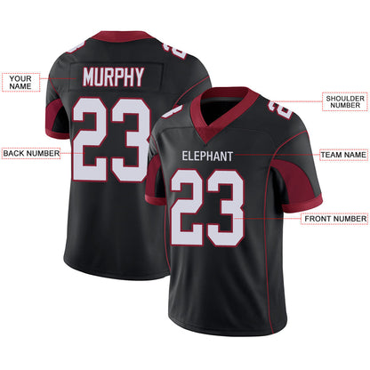 Custom A.Cardinal Men's American Black Stitched Football Jerseys view 2