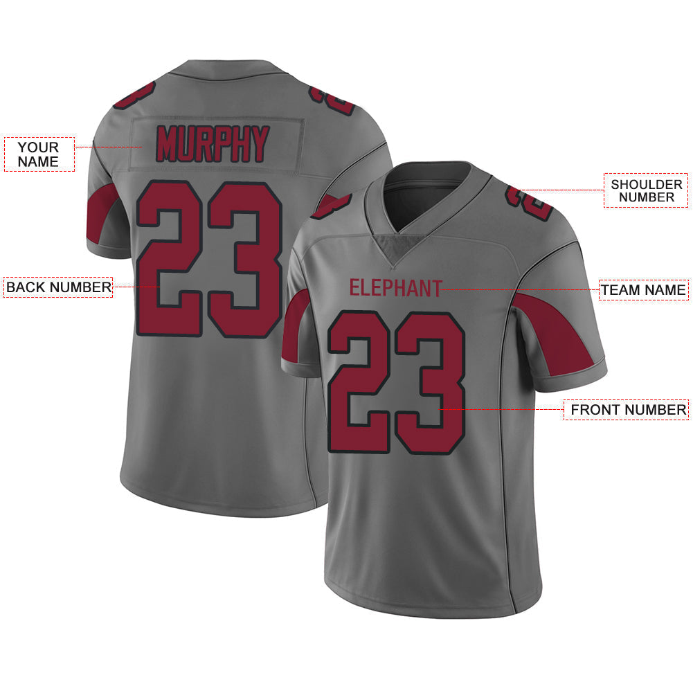 Custom A.Cardinal Stitched American Football Jerseys Personalize Birthday Gifts Grey Jersey view 2