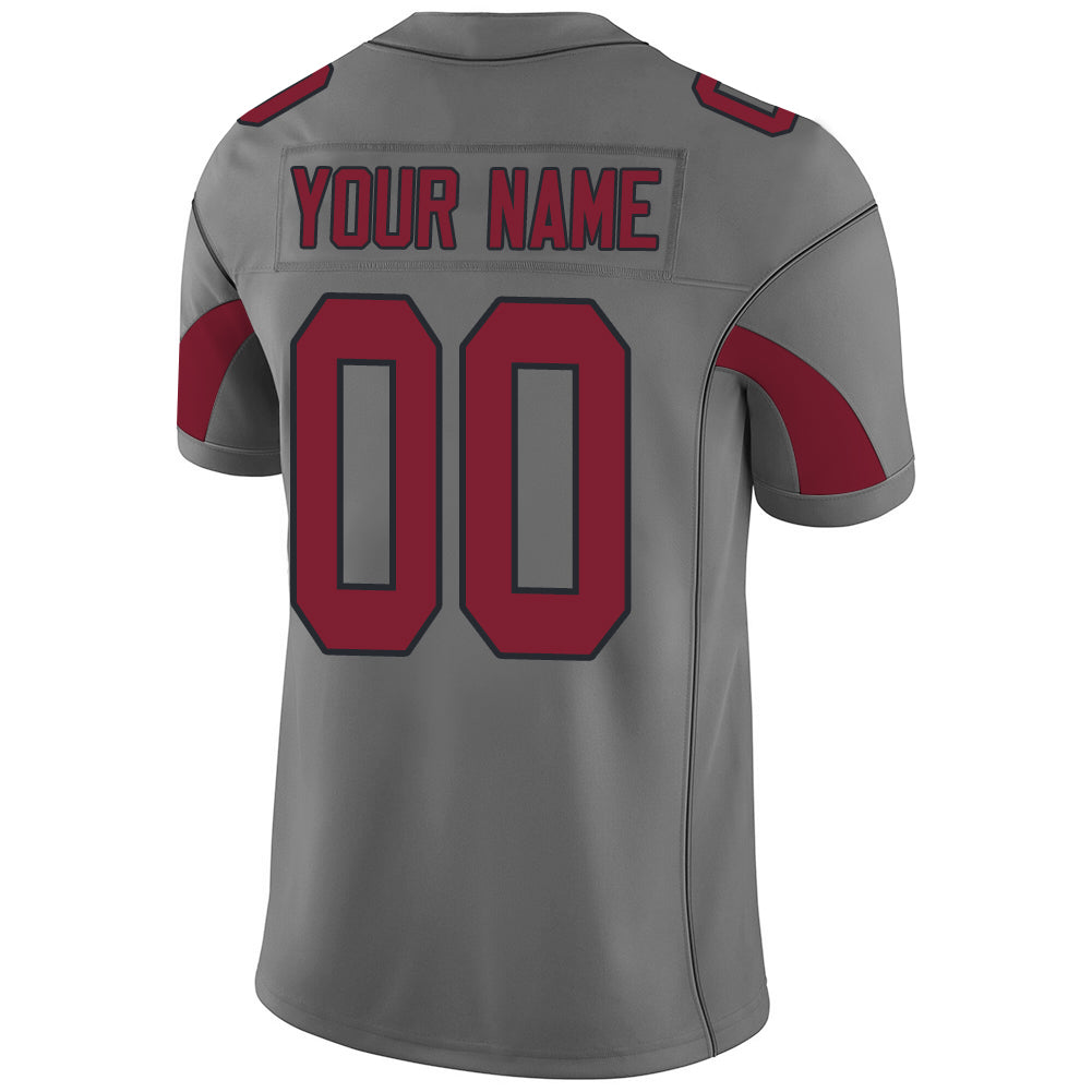 Custom A.Cardinal Men's American Grey Fashion Vapor Limited Stitched Football Jersey view 3