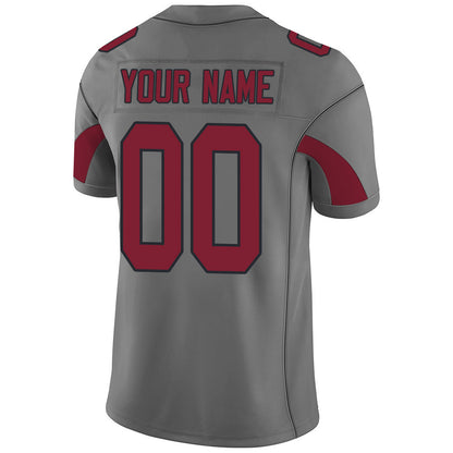 Custom A.Cardinal Men's American Grey Fashion Vapor Limited Stitched Football Jersey view 3
