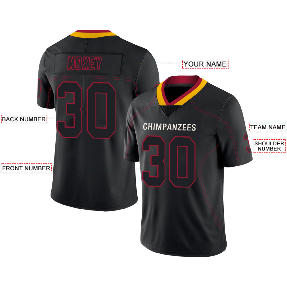Custom A.Cardinal Men's American Black Fashion Stitched Football Jerseys view 2