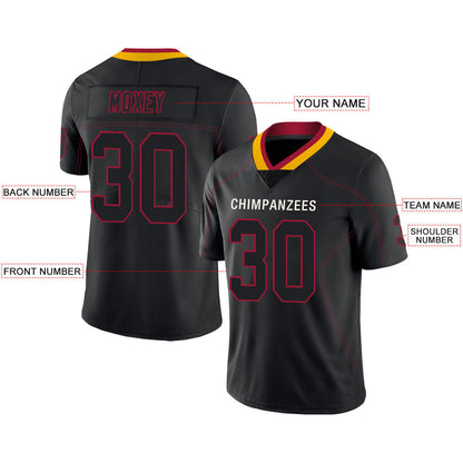 Custom A.Cardinal Men's American Black Fashion Stitched Football Jerseys view 2
