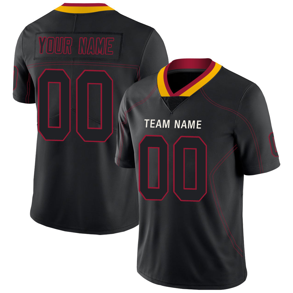 Custom A.Cardinal Men's American Black Fashion Stitched Football Jerseys - Main View