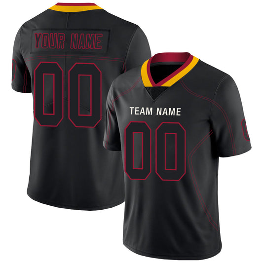 Custom A.Cardinal Men's American Black Fashion Stitched Football Jerseys - Main View