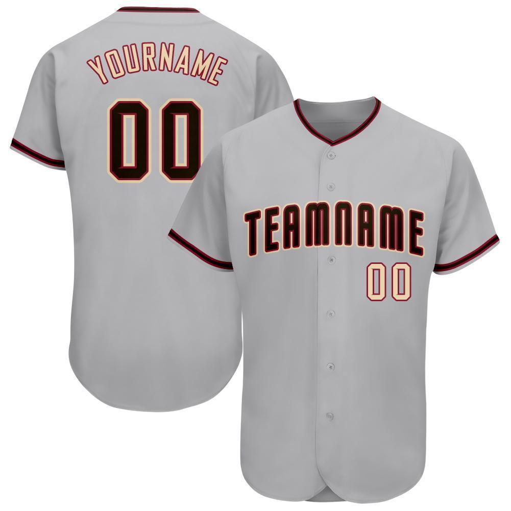 Custom Gray Black-City Cream Baseball Jersey - Main View