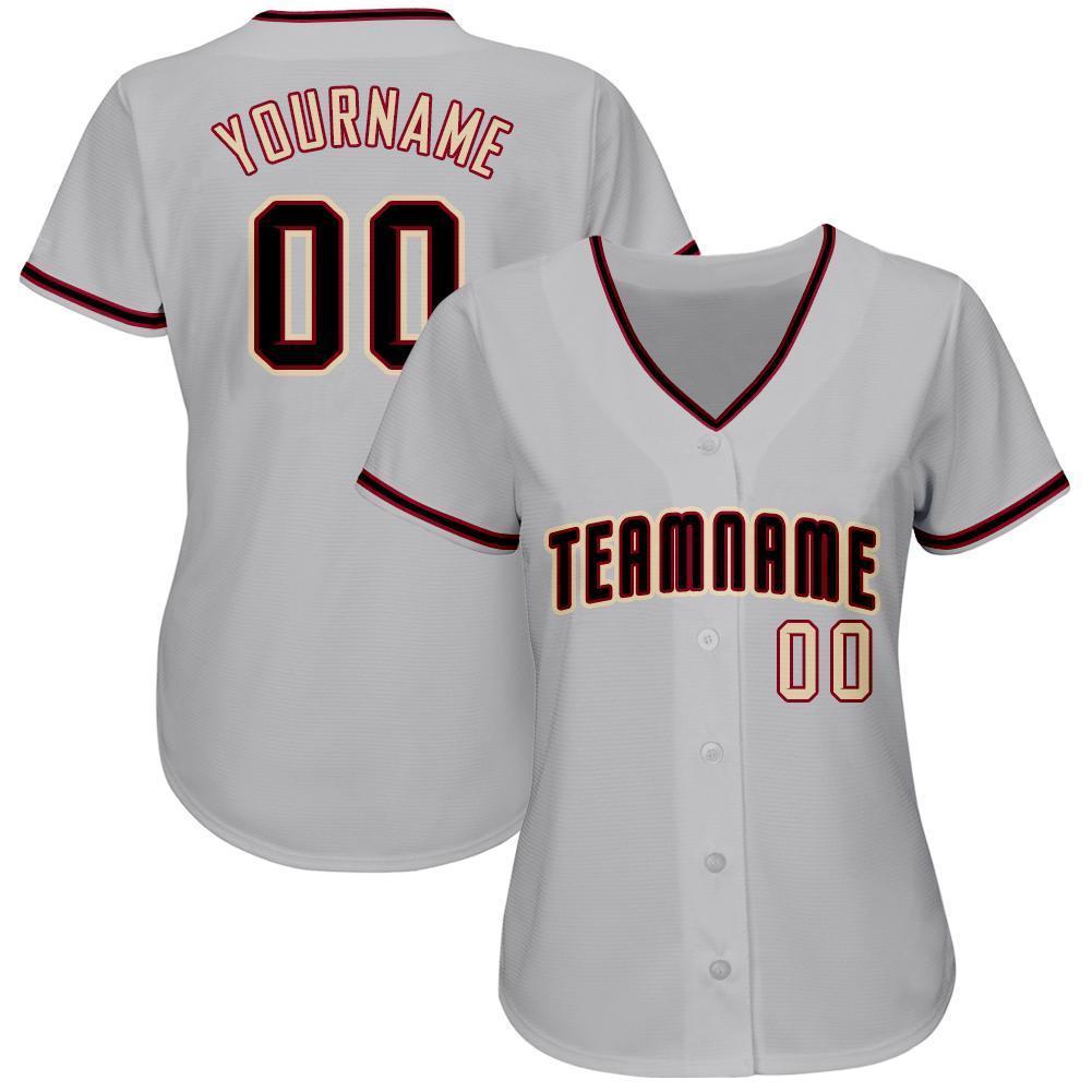 Custom Gray Black-City Cream Baseball Jersey view 2