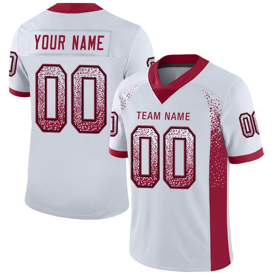 Custom White Cardinal-Black Drift Fashion Football Jersey - Main View