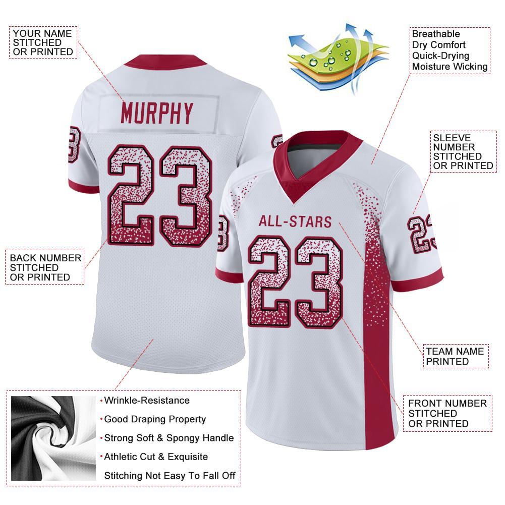 Custom White Cardinal-Black Drift Fashion Football Jersey view 3