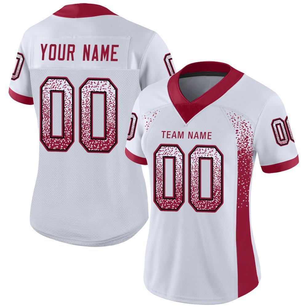Custom White Cardinal-Black Drift Fashion Football Jersey view 2