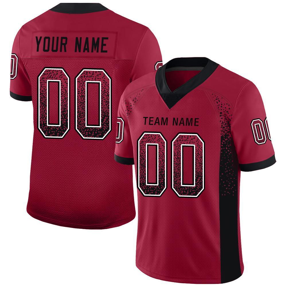 Custom Cardinal Black-White Drift Fashion Football Jersey - Main View
