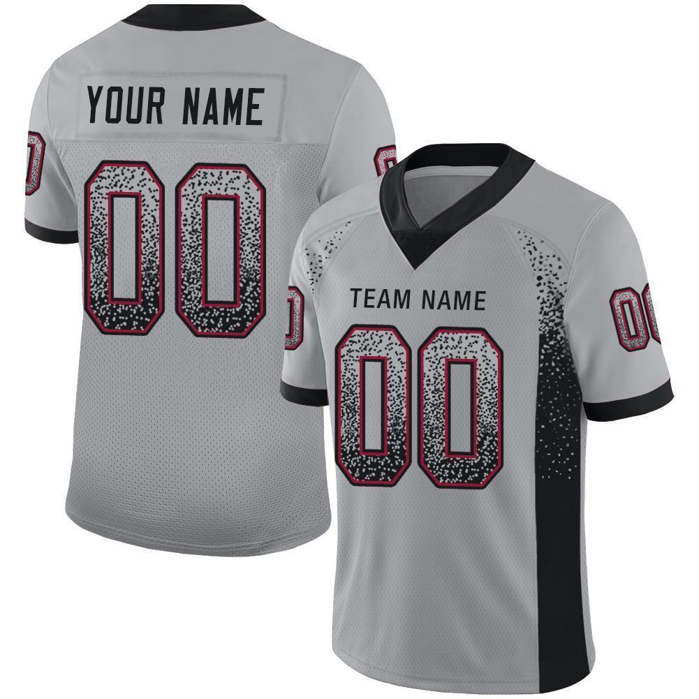 Custom Light Gray Black-Cardinal Drift Fashion Football Jersey - Main View