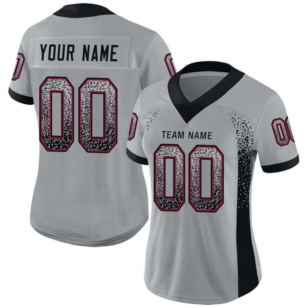 Custom Light Gray Black-Cardinal Drift Fashion Football Jersey view 2