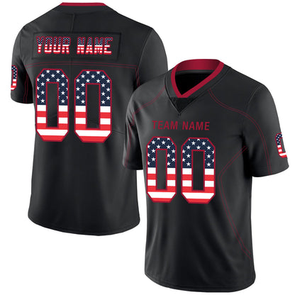 Custom A.Falcon Stitched American Football Jerseys Personalize Birthday Gifts Black Jersey - Main View