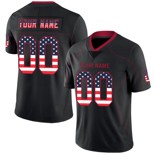 Custom A.Falcon Stitched American Football Jerseys Personalize Birthday Gifts Black Jersey - Main View