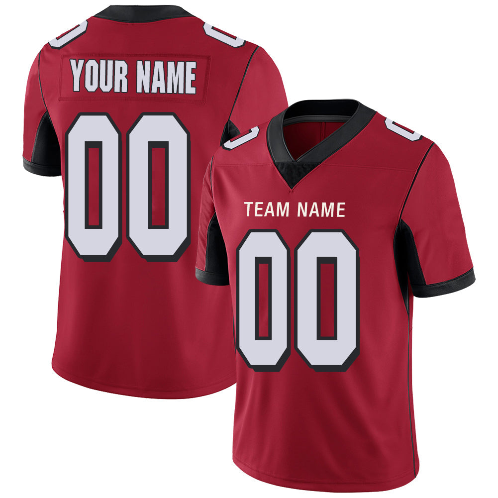 Custom A.Falcon Men's American Red Vapor Limited Stitched Football Jersey - Main View
