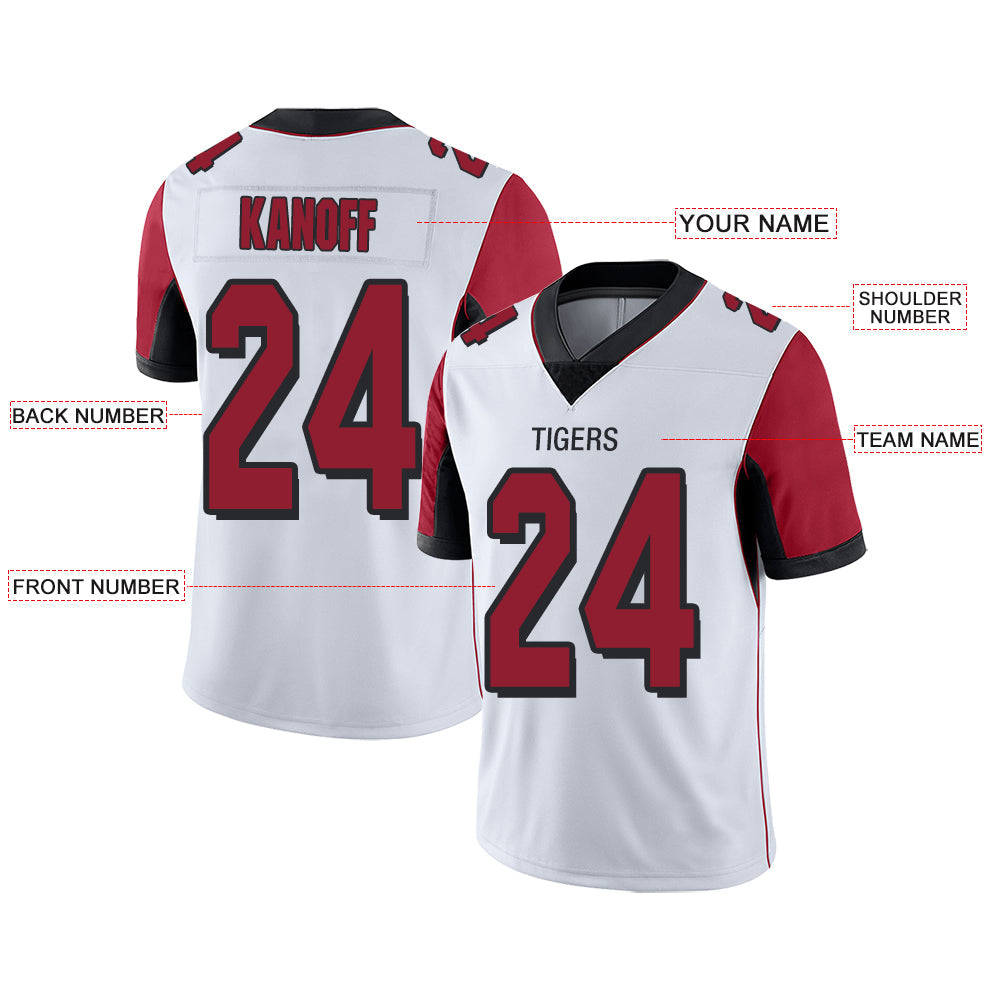 Custom A.Falcon Men's Football American White Vapor Limited Stitched Jersey view 2