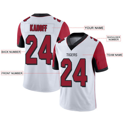Custom A.Falcon Men's Football American White Vapor Limited Stitched Jersey view 2