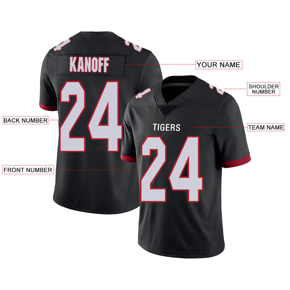 Custom A.Falcon Men's American Black Vapor Limited Stitched Football Jersey view 2