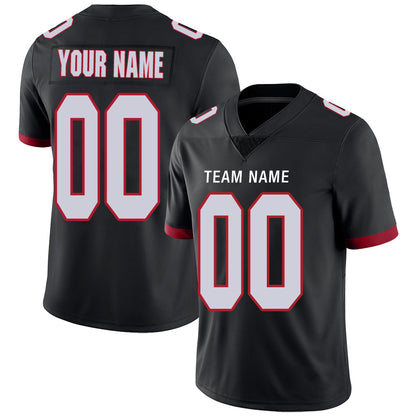Custom A.Falcon Men's American Black Vapor Limited Stitched Football Jersey - Main View