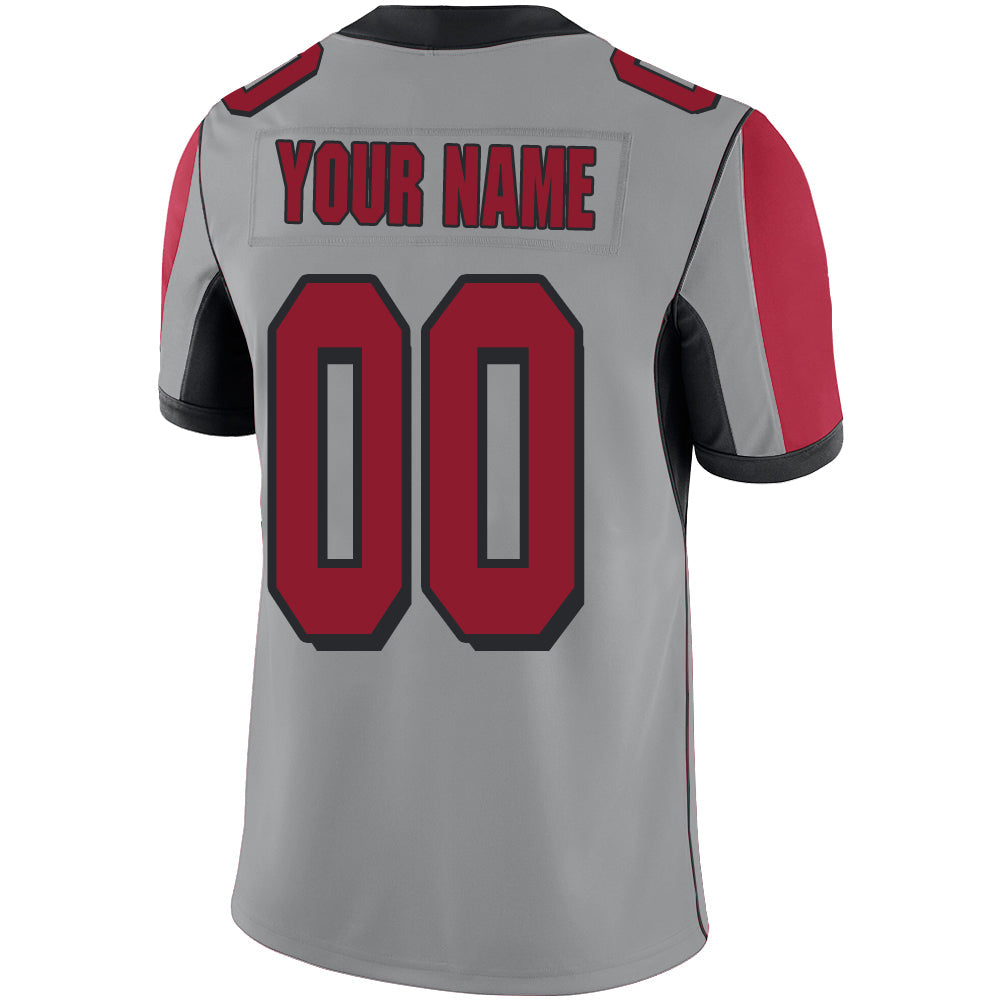 Custom A.Falcon Stitched American Football Jerseys Personalize Birthday Gifts Grey Jersey view 3
