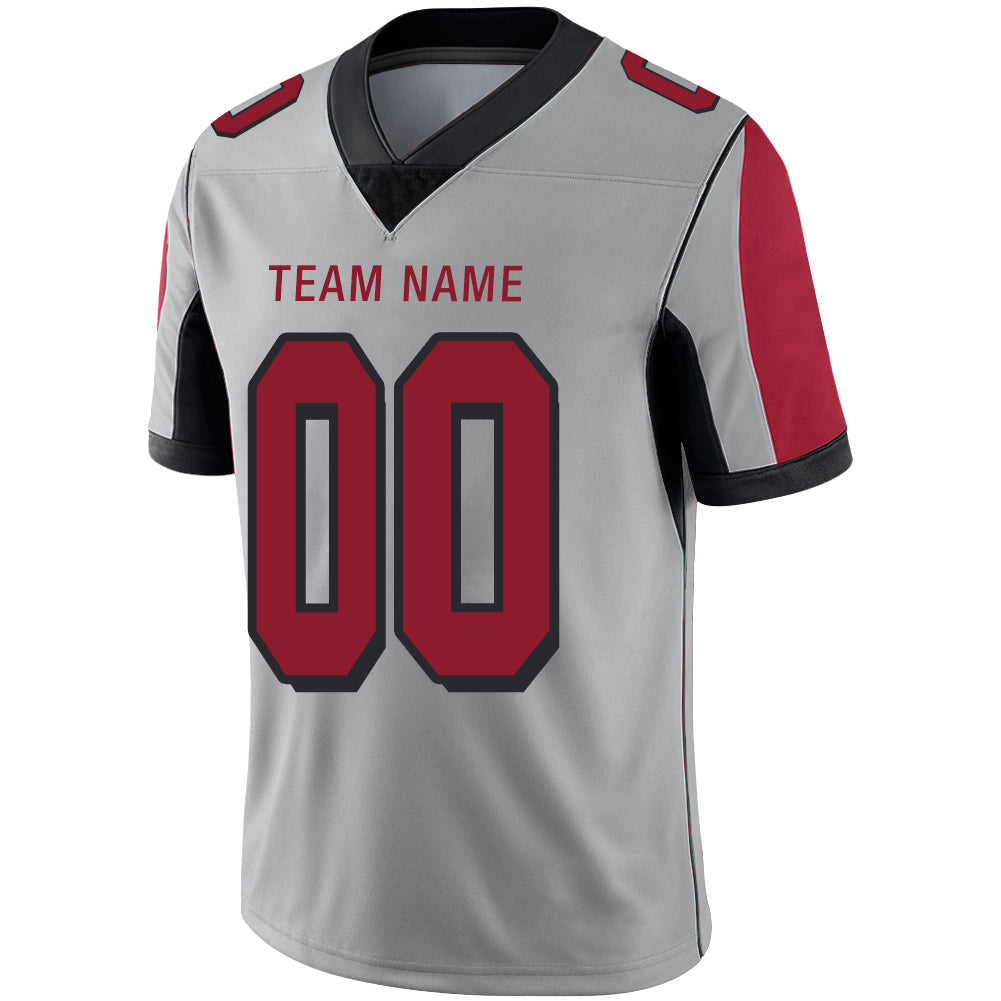 Custom A.Falcon Stitched American Football Jerseys Personalize Birthday Gifts Grey Jersey view 4