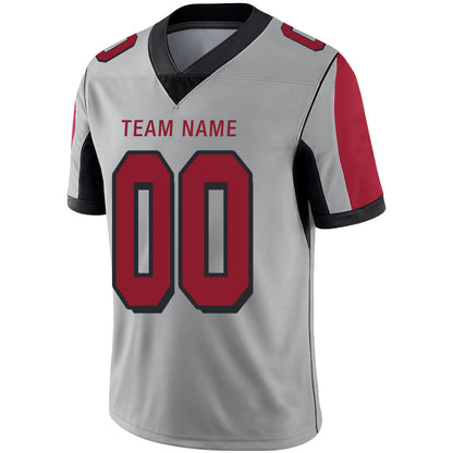 Custom A.Falcon Stitched American Football Jerseys Personalize Birthday Gifts Grey Jersey view 4