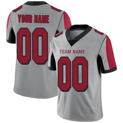 Custom A.Falcon Stitched American Football Jerseys Personalize Birthday Gifts Grey Jersey - Main View