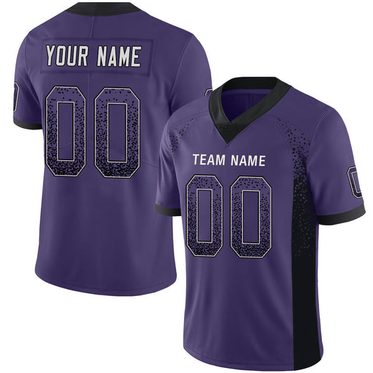 Custom B.Raven Men's American Purple Fashion Vapor Limited Stitched Football Jersey - Main View