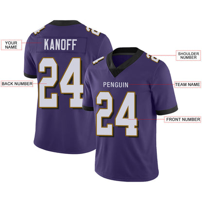 Custom B.Raven Stitched American Football Jerseys Personalize Birthday Gifts Purple Jersey view 2